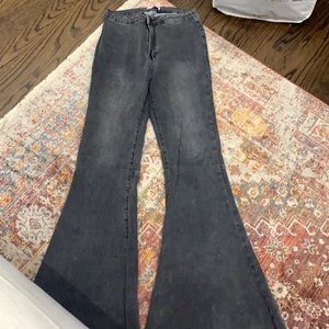 Black/grey flare jeans